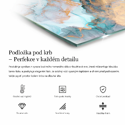 Szyba pod kominek sześciokątna Fale subtelnych kształtów