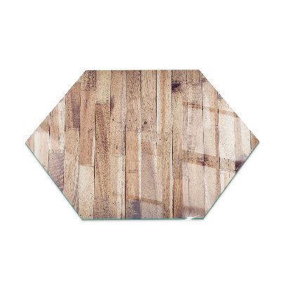 Szyba pod kozę sześciokątna Drewniany wzór w geometrycznym układzie