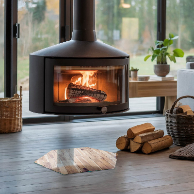 Szyba pod kozę sześciokątna Drewniany wzór w geometrycznym układzie