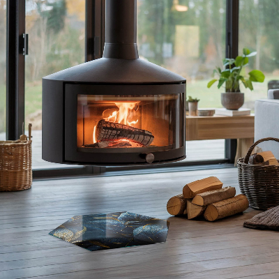 Szyba pod kozę sześciokątna Stylowe liście w strukturze