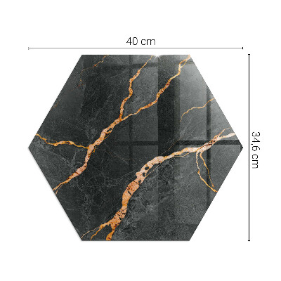 Szyba pod kozę sześciokątna Marmurowy styl z delikatnymi żyłkami