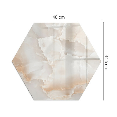 Szyba pod kominek sześciokątna Kamienny motyw organiczny