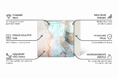 Szyba pod kominek sześciokątna Tropikalne liście na tle