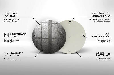 Szklana podstawka pod znicz okrągła Tekstura metalu