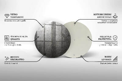 Szklana podstawka pod znicz okrągła Tekstura metalu