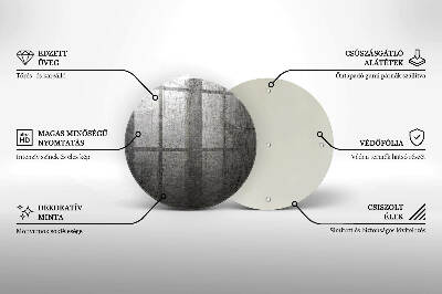 Szklana podstawka pod znicz okrągła Tekstura metalu