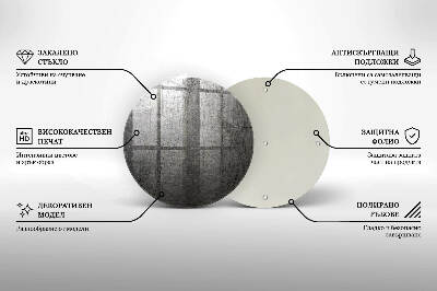 Szklana podstawka pod znicz okrągła Tekstura metalu