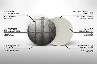 Szklana podstawka pod znicz okrągła Tekstura metalu