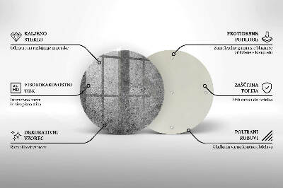 Szklana podstawka pod znicz okrągła Beton kamień tekstura