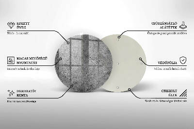 Szklana podstawka pod znicz okrągła Beton kamień tekstura