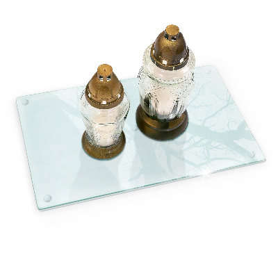 Szklana podstawka pod znicz prostokątna w kolorze transparentnym