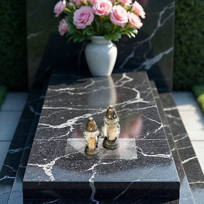 Szklana podstawka pod znicz prostokątna w kolorze transparentnym