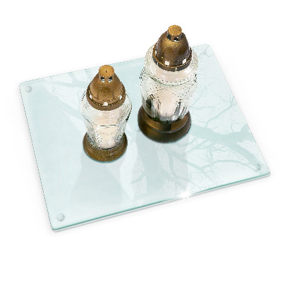 Szklana podstawka pod znicz prostokątna w kolorze transparentnym