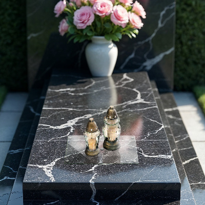 Szklana podstawka pod znicz prostokątna w kolorze transparentnym