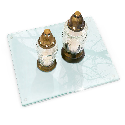 Szklana podstawka pod znicz prostokątna w kolorze transparentnym