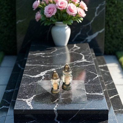 Szklana podstawka pod znicz prostokątna w kolorze transparentnym