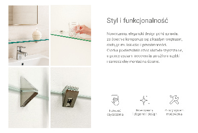 Szklana półka transparentna