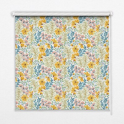 Roleta materiałowa z motywem kwiatów