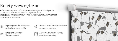 Roleta materiałowa białe domki