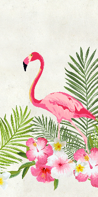 Roleta materiałowa Flamingi przy liściach