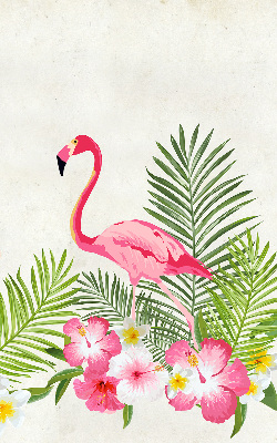 Roleta materiałowa Flamingi przy liściach
