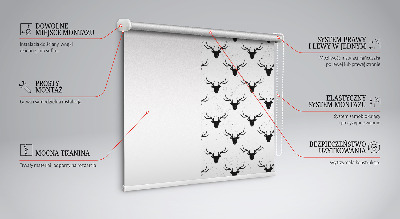 Roleta na okno Czarne głowy jeleni