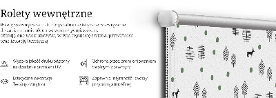 Roleta wewnętrzna Rysowane drzewa i jelenie