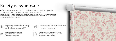 Roleta wewnętrzna Rysowane grzyby