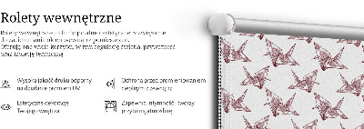 Roleta wewnętrzna na okno Łabędzie z origami