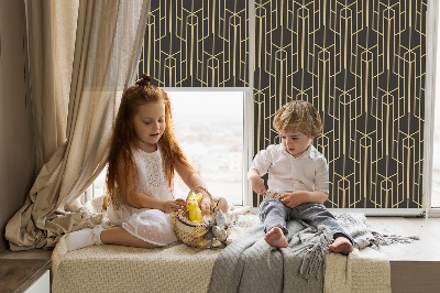 Roleta wewnętrzna na okno Żółty wzór