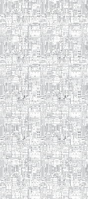 Roleta okienna wewnętrzna w wzorze szkicu miasta