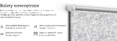 Roleta okienna wewnętrzna w wzorze szkicu miasta
