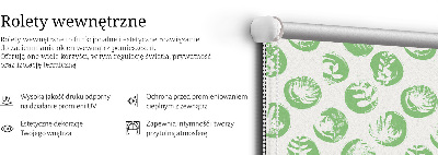 Roleta na okno Rośliny odbite na zielonych kółkach