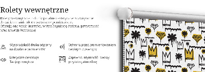 Roleta na okno Rysowane kwiaty