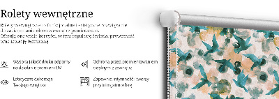 Roleta wewnętrzna na okno Ptaki i kolorowe plamy