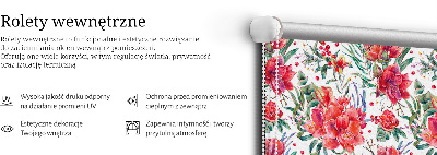 Roleta wewnętrzna Czerwone kwiaty
