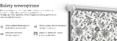 Roleta okienna wewnętrzna Rysowane ptaki i rośliny