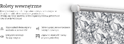 Roleta wewnętrzna na okno Rysowane kwiaty