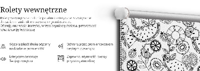 Roleta wewnętrzna na okno Rysowane owoce