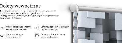 Roleta na okno Szara kwadraty 3d