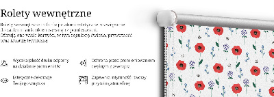 Roleta okienna wewnętrzna Kwiaty mak