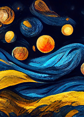 Roleta materiałowa w motywie planet