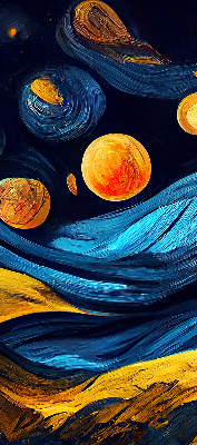 Roleta materiałowa w motywie planet