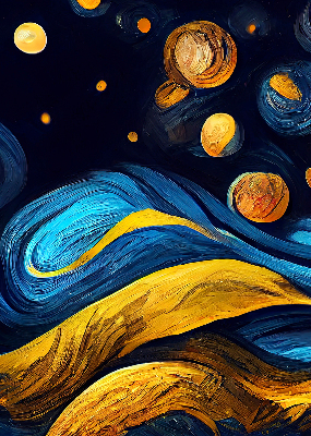 Roleta materiałowa w motywie planet