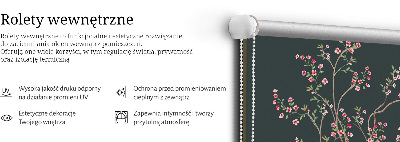 Roleta wewnętrzna na okno Ptaki przy krzewie róż