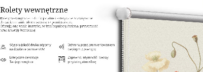 Roleta okienna wewnętrzna w wzorze maki