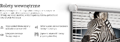 Roleta okienna wewnętrzna w wersji Zebra