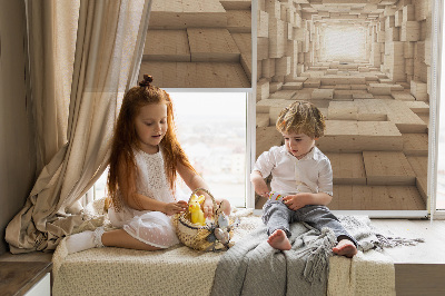 Roleta okienna wewnętrzna zaciemniająca 3d drewniana dziura