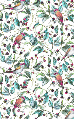 Roleta na drzwi balkonowe zaciemniająca Niebieskie liście i kolorowe ptaki