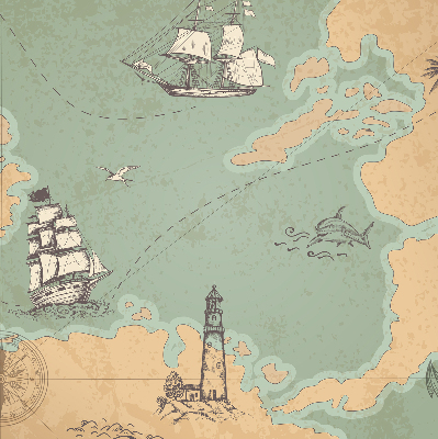 Roleta wewnętrzna zaciemniająca Mapa oceanu